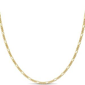 18k 2mm Gold Plated 925 Sterling Silver Necklace Chains Italian Figaro 14"-42" G
